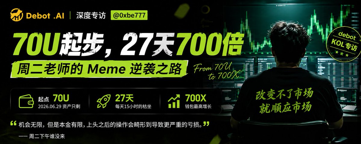 70U 起步,27 天 700 倍:周二老师的 Meme 逆袭之路