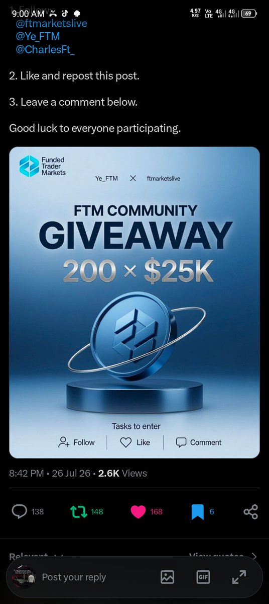 Travisfx02's tweet photo. @oderflow_Trader @FTMarketslive @Ye_FTM @CharlesFT_ Done followed ✅ 
liked ✅ 
Bookmarked ✅ 
Reposted ✅ 
Commented https://t.co/KBh1dAgM95