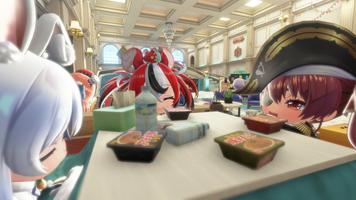 Cap__Rights's tweet photo. マリンちゃんとベールズちゃんと一緒にこたつで雑談ペコ～～～
＃ヌルォ　＃パンさん　＃ヌルォのここがいいと思う人いいねして https://t.co/xov3kWoJv9