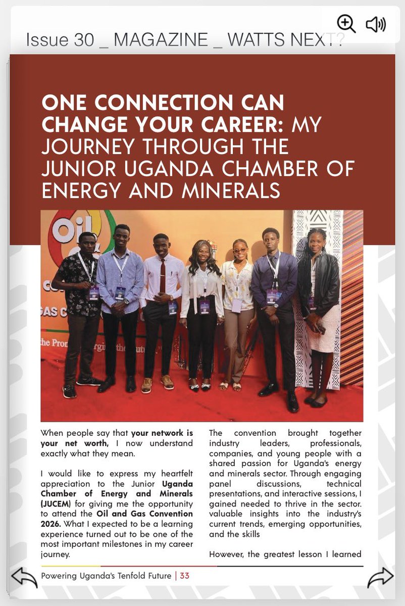 chamber_jr's tweet photo. THE POWER OF NETWORKING

“One Connection can change your Career”

Meet Ms. Babra Alimorwot a Second year Petroleum Engineering student at @MbararaUST as she shares her journey through the Junior Chamber on page 33 and 34 of the #UCEM Energy Magazine

Link: https://t.co/c8dex33zGH https://t.co/QXFxui8FHh