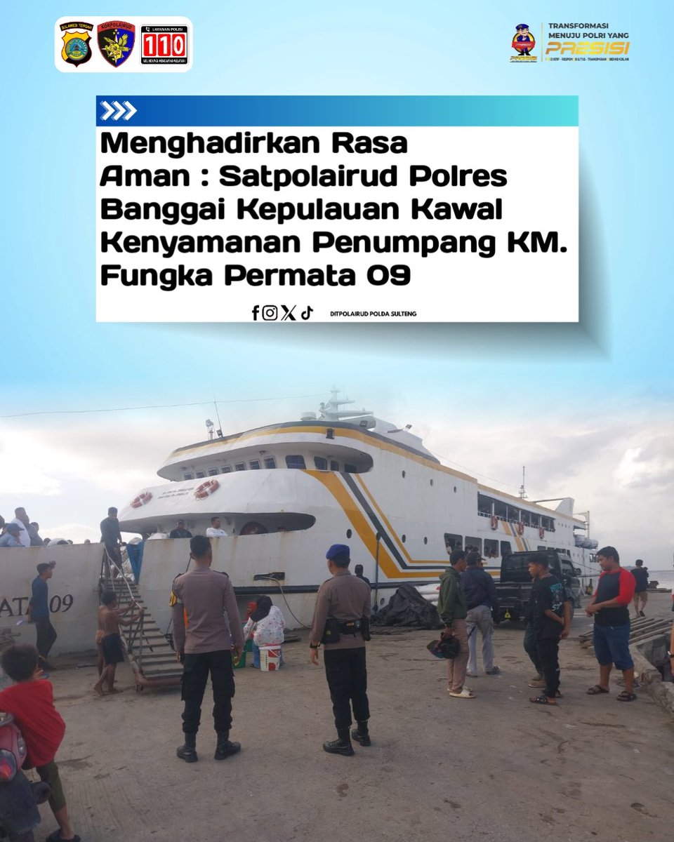 polairsulteng's tweet photo. Menghadirkan Rasa Aman di Pelabuhan Salakan: Satpolairud Polres Banggai Kepulauan Kawal Kenyamanan Penumpang KM. Fungka Permata 09 https://t.co/Klhd5KTMnz