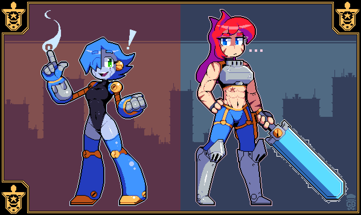 SomeGroovyBird's tweet photo. Commission: 💙 Iris and Silara❤️ by @FC_sketches 
#Pixelart #pixelartist https://t.co/8PgJ0UrfoX