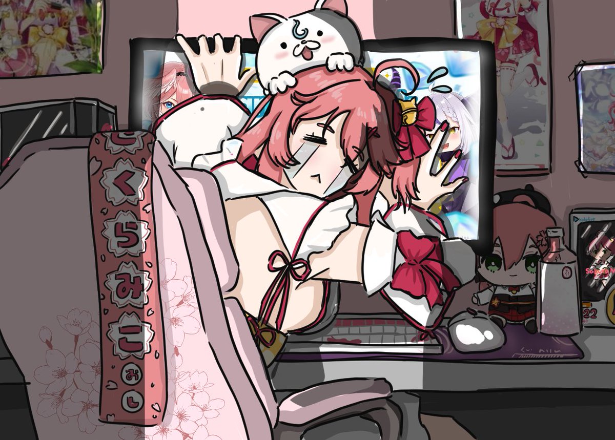 Rrangaaaa's tweet photo. when you get caught buying more diamonds~
@sakuramiko35 @holo_dreams_en 
#miko_Art #holodreams #hololivejp
don't judge >-< https://t.co/gdOTO5P34i