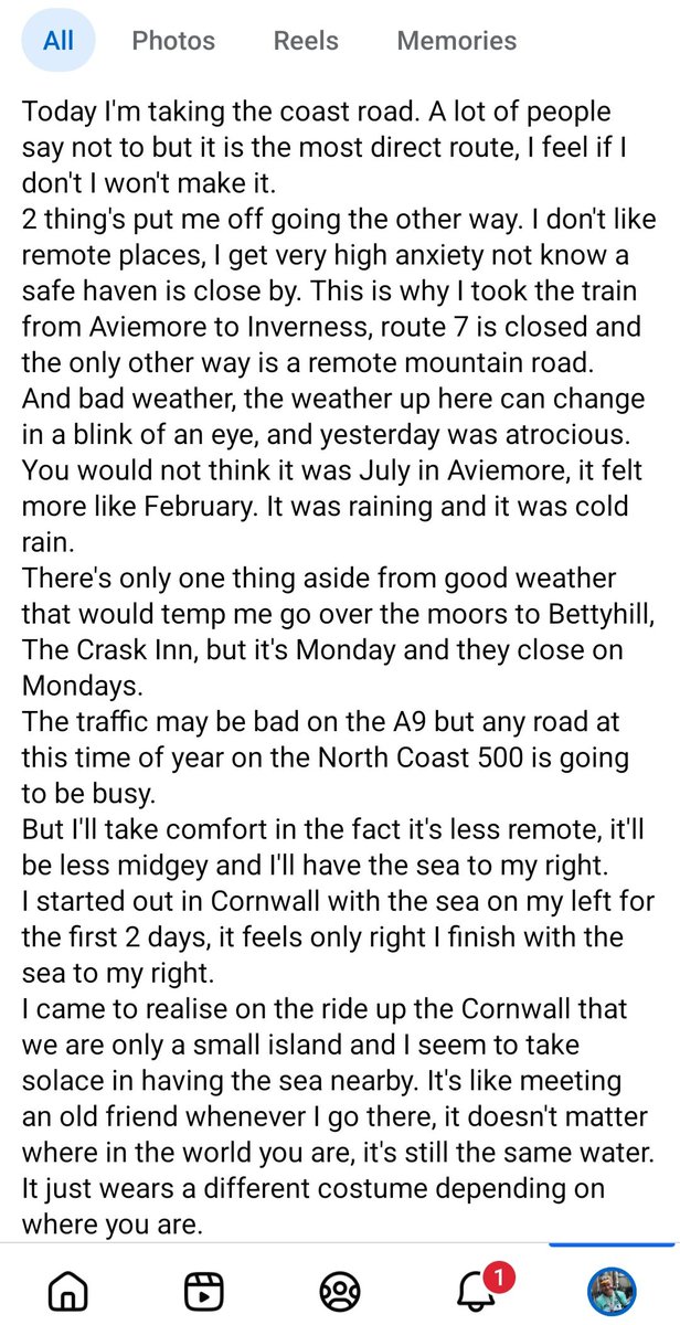 CB_cycles's tweet photo. Another FB statement about my next 2 days, & remember what Tim always said "There are no bad days on the bike".
Bad weather, maybe. Bad traffic, well that comes with living in the UK. But I have found though, drivers are more courteous in Scotland than England #cycling #LEJOG https://t.co/VbNHUvllxa