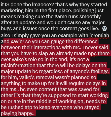 myaachoom's tweet photo. @Xom_by also I'm not even gonna comment abt the whole VA situation bc regardless, time and resources were wasted in doing valko's role. time they could've used for something else. I'm not even part of the group talking abt him losing a job so take it up with someone else. https://t.co/BFDW4yfmD1