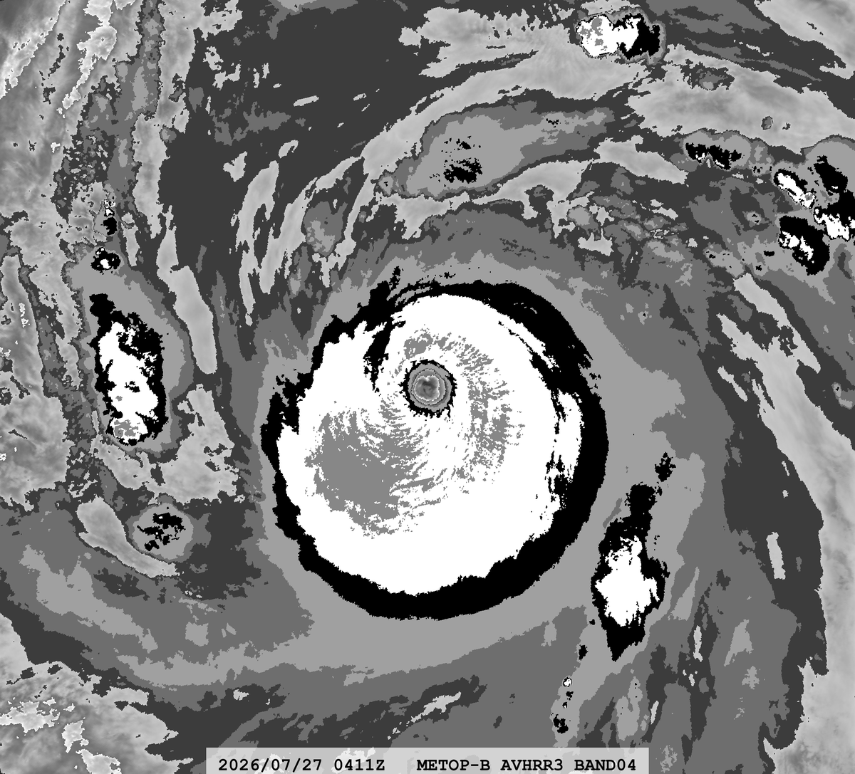 zeb199818's tweet photo. #07E Hurricane #GENEVIEVE
Satellite: #METOPB #AVHRR3
Channel : B04 (10.8 µm) 1.1 km
Time : 2026/07/27 0411Z
Eye Temp : 24.48 °C
Data Source : #EUMETSAT Data Store L1B
CPA : ~30 km https://t.co/qXHlfzUCs4