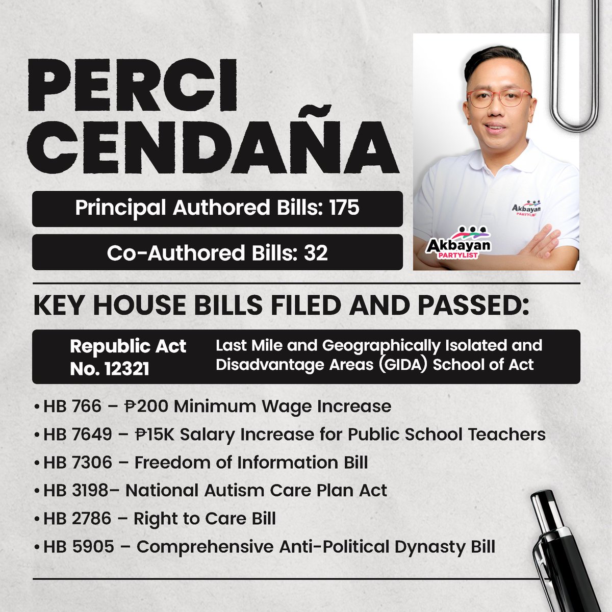 AkbayanParty's tweet photo. 𝗦𝘂𝗹𝗶𝘁 𝗮𝗻𝗴 𝗽𝗮𝗴-𝗮𝗔𝗸𝗯𝗮𝘆𝗮𝗻! 💗

Isang taon mula nang maupo ang  Akbayan Reform Bloc sa Kongreso, na may malinaw na direksyon: isang Kongresong kumikilos para sa ordinaryong Pilipino.

Mula sa edukasyon, manggagawa, kalusugan, karapatang pantao, pananagutan sa pamahalaan, hanggang sa paninindigan para sa soberanya at demokrasya. Narito ang mga panukalang batas na aming isinusulong at ipinaglalaban upang itulak ang mas makatarungan at makataong lipunan. 

'Pag mahal mo, Akbayan mo! 🥰

#AkbayanPartylist