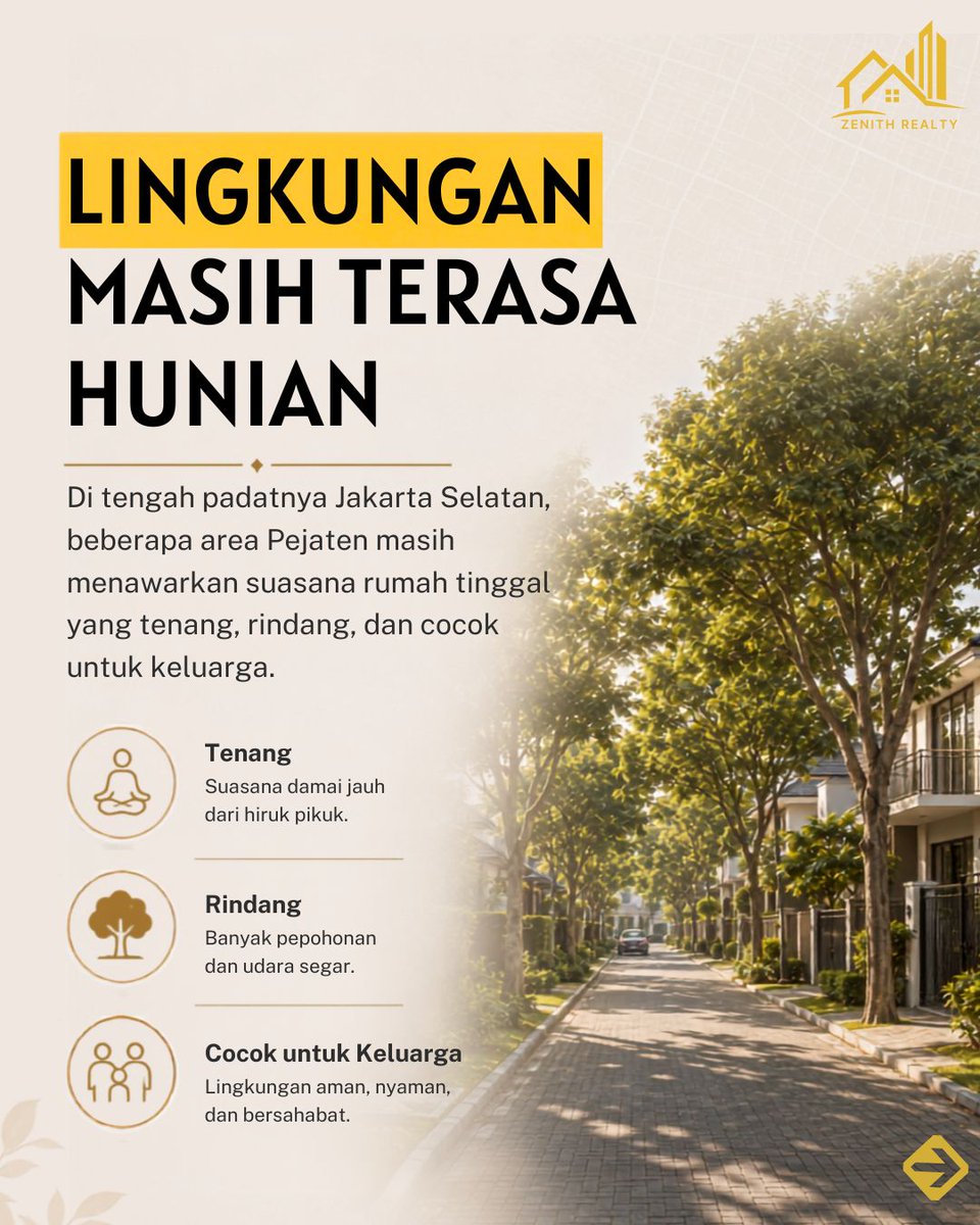 ZenithRealty_id's tweet photo. Kenapa Pejaten masih jadi favorit keluarga?

🏡 Karena menawarkan yang paling dicari:

📍 Lokasi strategis
🌳 Lingkungan nyaman
🏫 Fasilitas lengkap

Sedang cari rumah di Pejaten?

Yuk, konsultasi gratis dengan Zenith Realty:
📲 0813-1218-775 https://t.co/PPnwUowlI4