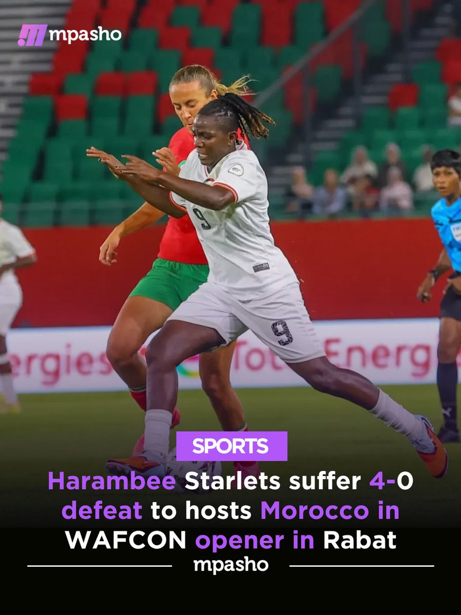 MpashoNews's tweet photo. Harambee Starlets suffer 4-0 defeat to hosts Morocco in WAFCON opener in Rabat. https://t.co/PNboKKXixJ
