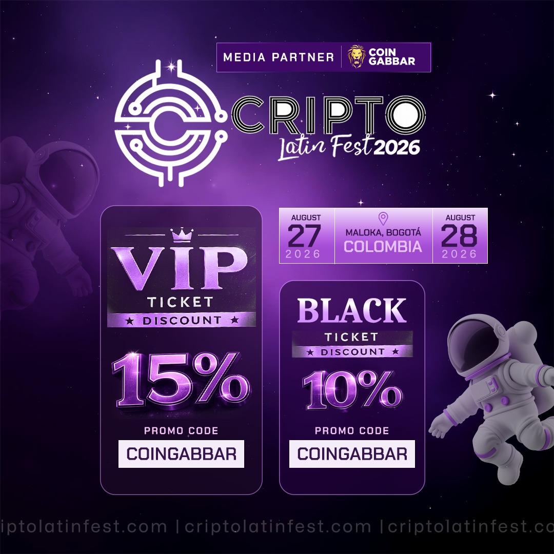 coin_gabbar_'s tweet photo. 🔥 Great News for Our Community!

🚀CoinGabbar is the official Media Partner of CRIPTO LATIN FEST 2026!

📍 Maloka, Bogotá, Colombia 📅 August 27–28, 2026

🎟️Use promo code COINGABBAR for exclusive discounts:

👑 VIP Ticket — 15% OFF
👉 Grab yours: https://t.co/AtM9NQ3G7L

⭐ Black Ticket — 10% OFF
👉 Grab yours: https://t.co/GMC7Cdz3Sp

⏳ Slots are limited — don't miss your chance to be part of the action!

🔗 https://t.co/bMJhmgmgCj

#CriptoLatinFest2026 #Crypto #Blockchain #Bogota #Colombia #Web3 #CryptoEvent #LatAmCrypto