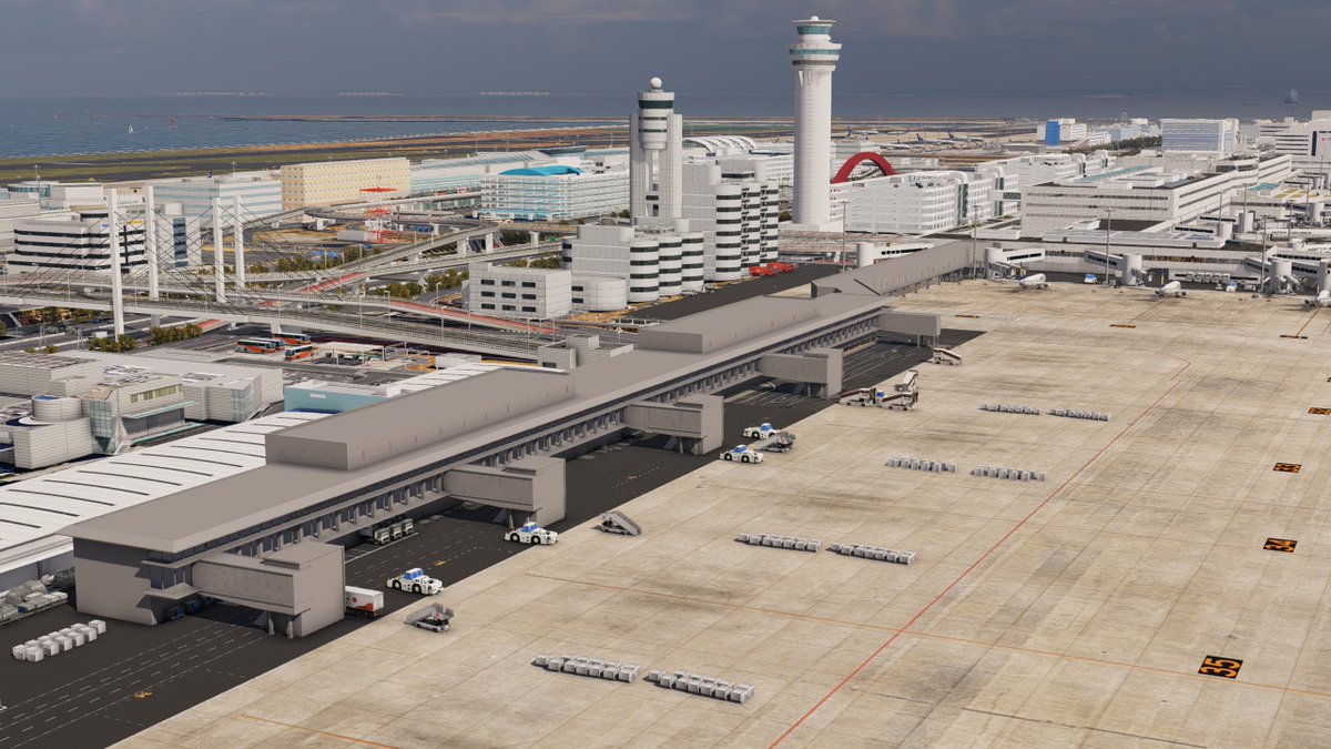 Panda136Li's tweet photo. I finished the overall construction of the JAL satellite building.
Which is the very first step of 1.2.0 update.
#RJTT #Haneda #XPlane https://t.co/9CcOv3wrK7