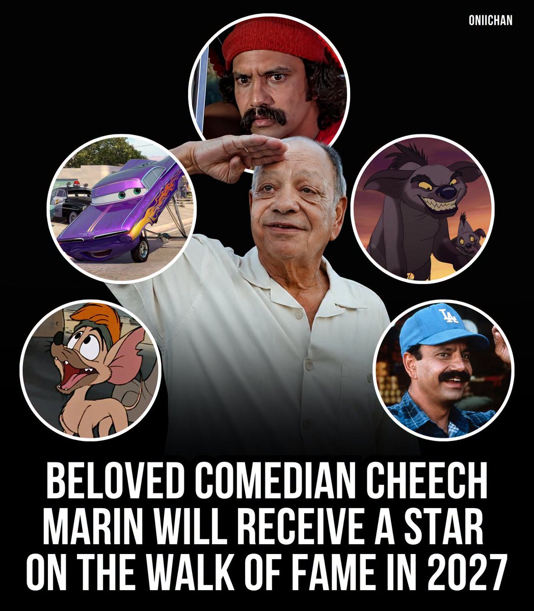 oniichanph's tweet photo. Long overdue and fully deserved 👏

Beloved actor and comedy icon Cheech Marin has officially been selected for the Hollywood Walk of Fame Class of 2027 in the Motion Pictures category.

Cheech became a comedy trailblazer through Up in Smoke before building a remarkably versatile career across film, television, and animation. His memorable roles include Pedro de Pacas, Inspector Joe Dominguez in Nash Bridges, and the voices of Ramone in the Cars franchise, Banzai in The Lion King, and Tito in Oliver & Company.

Beyond entertainment, Cheech has become one of the most prominent advocates for Chicano art and culture, helping preserve and celebrate the work of Mexican-American artists for future generations.

After more than five decades of bringing laughter, representation, and unforgettable characters to audiences, this recognition feels long overdue and fully deserved.