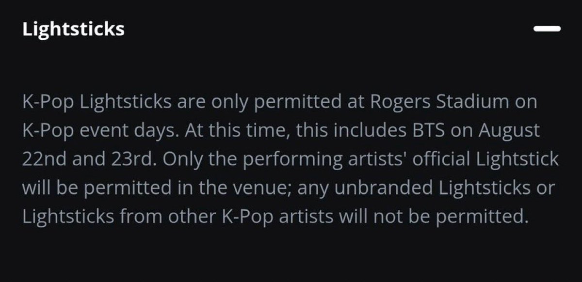 Echa_yaEcha's tweet photo. 📌INFO TERKINI 
—✨BTS ARIRANG WORLD TOUR 🇨🇦

📍Rogers Stadium 
🗓️ 22-23 Agustus 2026

Pihak stadion mengeluarkan kebijakan untuk larangan penggunaan lighstick tanpa merek atau dari artis K-Pop lain selain BTS. Artinya, hanya ARMY Bomb yang diizinkan untuk masuk sebagai lighstick resmi.

#BTS_ARIRANG_WORLDTORUR
#BTS_ARIRANG_WORLDTOUR_TORONTO