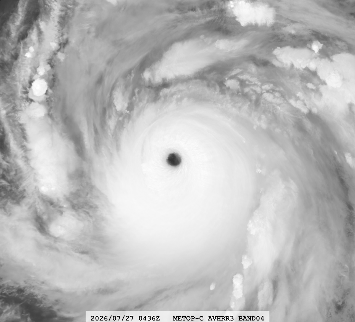 zeb199818's tweet photo. #07E Hurricane #GENEVIEVE
Satellite: #METOPC #AVHRR3
Channel : B04 (10.8 µm) 1.1 km
Time : 2026/07/27 0436Z
Eye Temp : 23.95 °C
Data Source : #EUMETSAT Data Store L1B
CPA : ~200 km https://t.co/Af78K8n3ve