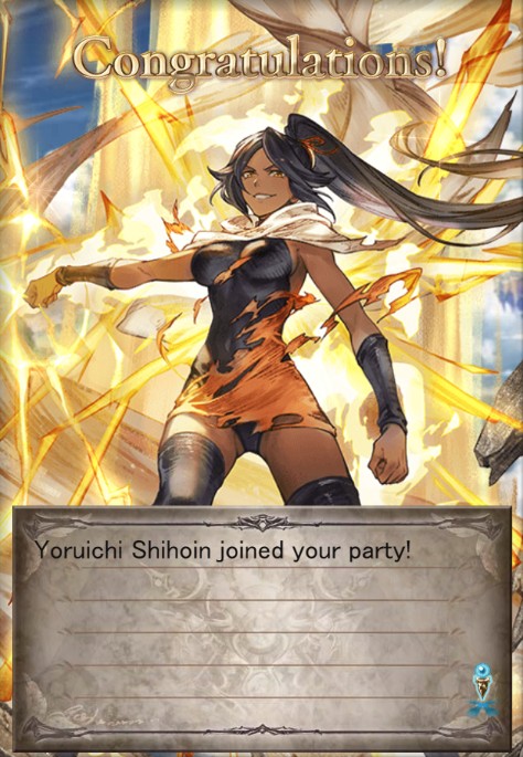 granblue_en's tweet photo. Clearing the Bleach story through Interlude #2 unlocks Yoruichi Shihoin as a character, and also lets you go to Urahara's shop to collect an item that works as a Damascus Ingot! https://t.co/J0PCs51ZJp