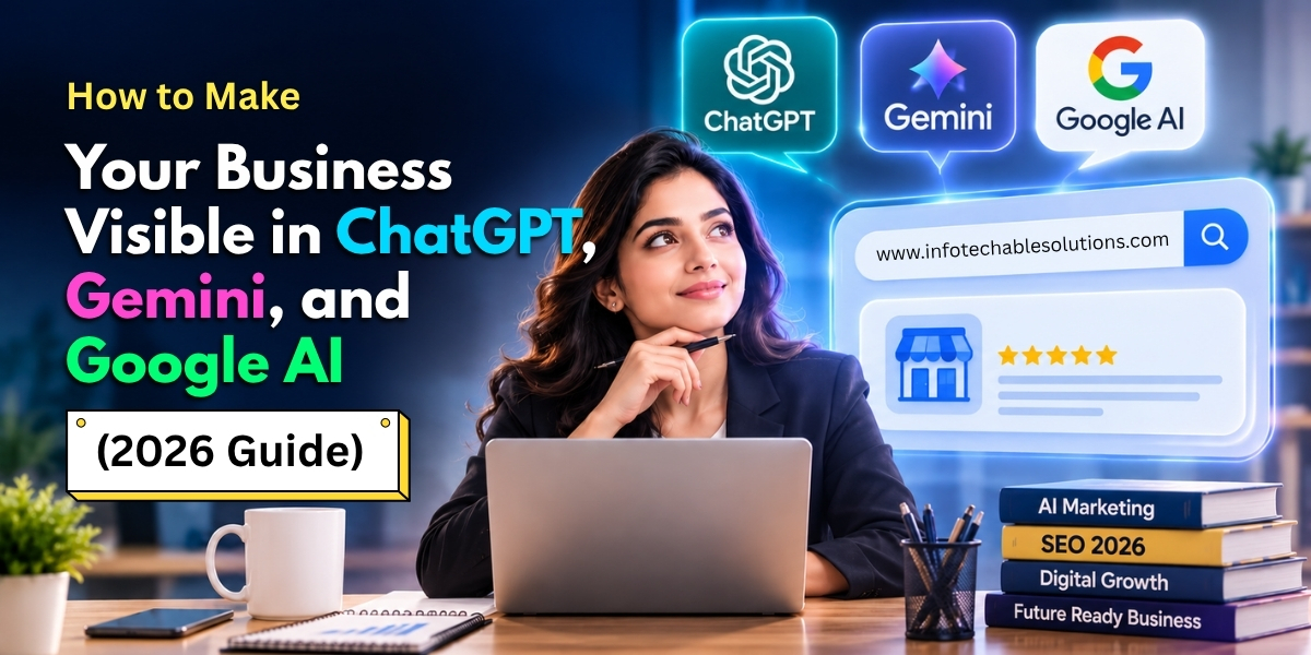 InfoTechableSol's tweet photo. How to Make Your Business Visible in ChatGPT, Gemini, and Google AI (2026 Guide)
Improve your AI search visibility with proven ChatGPT, Gemini, and Google AI optimization tips.
Visit Here: https://t.co/JU6GxyuZo7

#digitalmarketingcompanyinamritsar #InfoTechableSolutions #SEO https://t.co/rNB55QPo1w