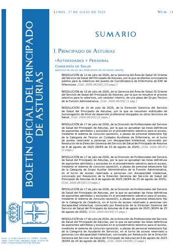 BOPAstur's tweet photo. #sumarioBOPA número 143, 27/07/2026  https://t.co/3C1piMCPwf #BOPA #Asturias https://t.co/QBmeTWdtqC