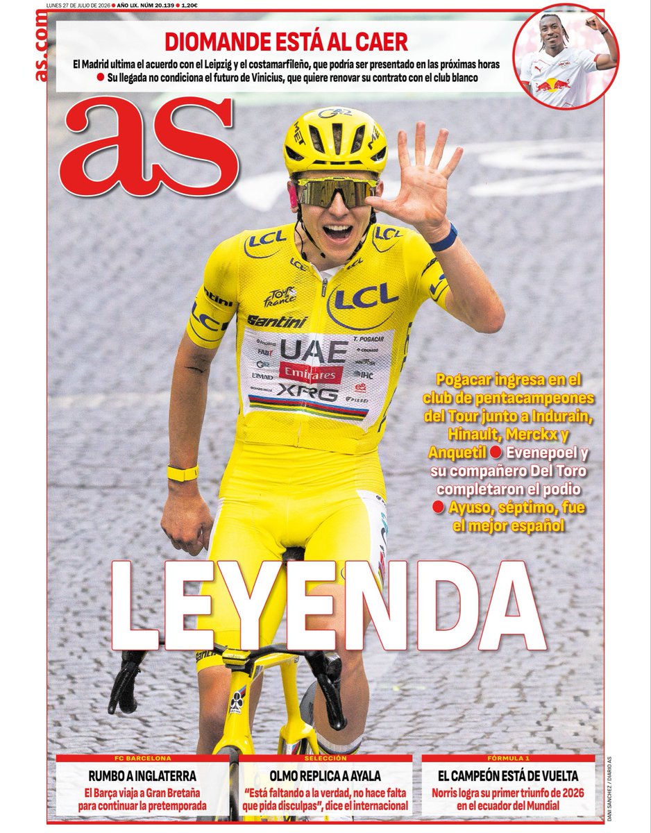 DaniBvo_'s tweet photo. Quiero pensar que, al margen de las fechas en que estamos, este 'doblete' de portadas no sería posible sin: 

1) El hecho de que el mejor deportista del mundo ahora mismo está en bicis;
2) Hay dos número uno en estas redacciones como @danimiranda9 (+ mi tocayo 📸) y @nacholabarga https://t.co/3czYO3CZiU