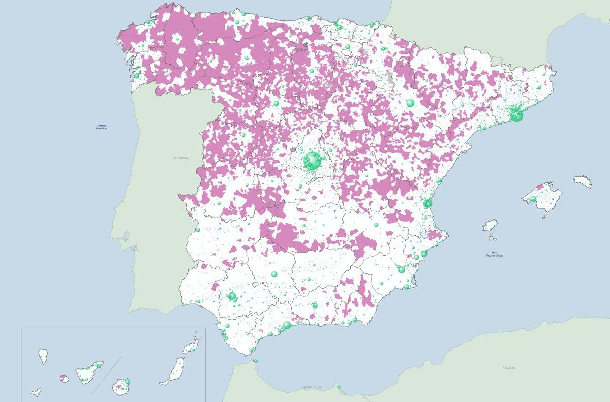UnamunoAgain's tweet photo. Municipios con más del 50% de la población es dependiente de ayudas/pensiones/pagas del estado

No sois conscientes de la gravedad de este mapa https://t.co/kxuWBG4xyX