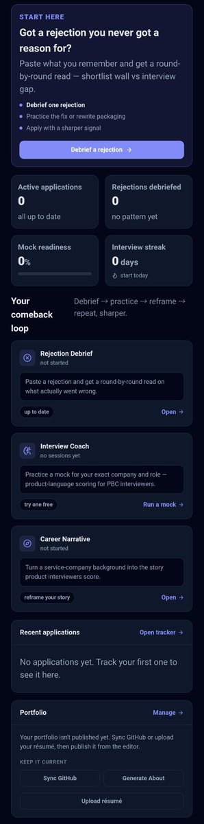 Ishaq0x_'s tweet photo. Good day legend's Let's mention something 

Finding a job today isn't just about having the right skills it's about standing out in a crowded market. Many talented engineers send dozens or even hundreds of applications without knowing why they're being rejected. That's the problem @portlumeai25 AI is trying to solve.

Rather than acting as another job board, PortLume AI works as an AI career copilot designed to help engineers improve every stage of the job application process. It analyses your applications, helps you understand rejection patterns, prepares you for interviews, and strengthens the story you present to recruiters.

One feature I found particularly interesting is the Rejection Debrief. Instead of leaving candidates wondering why they weren't selected, the AI reviews rejection emails or application outcomes and identifies whether the issue was your résumé, interview performance, or overall positioning This transforms rejection into actionable feedback instead of frustration.

The platform also includes an Interview Coach, where users can practise mock interviews tailored to specific companies and roles. Rather than answering generic questions, candidates receive AI-powered feedback to improve communication, technical responses, and interview confidence before the real interview.

Another useful tool is Career Narrative, which helps users reshape their professional story. Many skilled engineers struggle to explain their experience in a compelling way. PortLume AI helps turn previous projects, work experience, and achievements into a narrative that recruiters and hiring managers can understand quickly.

Beyond that, users can track job applications in one place, manage their résumé, build a professional portfolio, sync GitHub projects, and monitor interview progress through a single dashboard. Instead of juggling spreadsheets and multiple tools, everything is organised in one workflow.

I think @portlumeai25 AI highlights an important shift in the hiring industry AI isn't only changing how companies recruit it's also giving job seekers better tools to prepare, improve, and compete more effectively For software engineers and tech professionals looking to land their next opportunity, this is definitely a project worth keeping an eye on.

Stay with @myfanforce