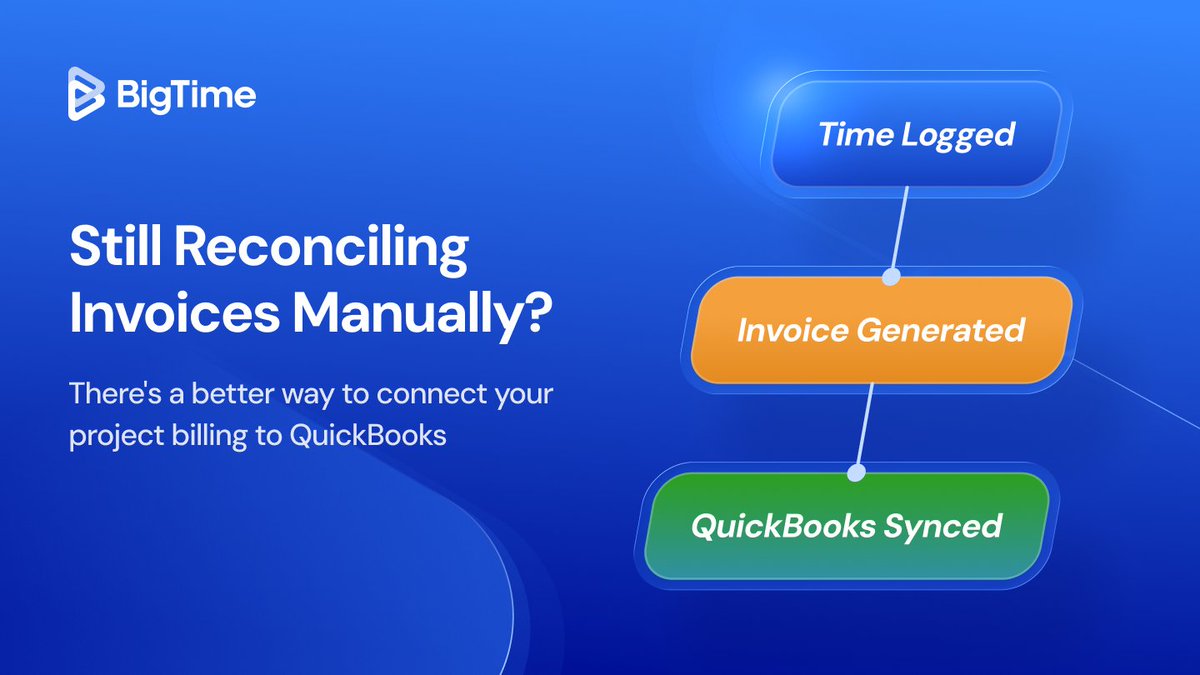 BigTimeSoftware's tweet photo. QuickBooks isn't the problem. What happens between the project and the invoice is — missing hours, double-entered rates, a two-day month-end close nobody planned for.

7 integrations compared 👇
 https://t.co/FRVxQviFZg
#QuickBooks #PSA https://t.co/qjH25DfYgU