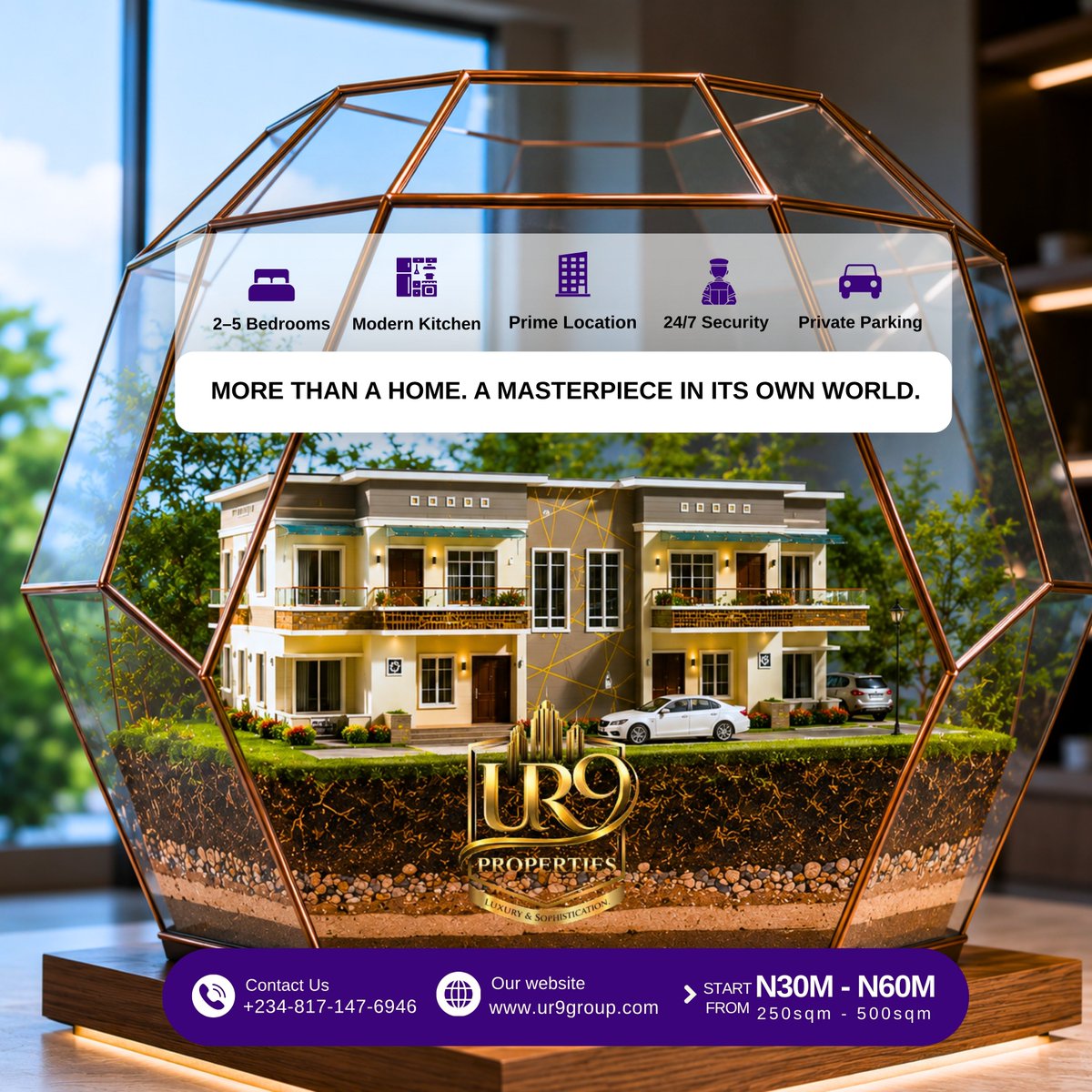 Ur9Group's tweet photo. Palawan Residence is more than a home, it's a masterpiece of its own world.

From our luxurious 2-5 bedrooms, modern kitchen, prime location, 24/7 security, private parking area, schools, banks, church, mosque, logistics terminal, gym, and lots more.

Land sizes available from 250sqm - 500sqm with an all inclusive prices ranging from N30M to N60M, grab this opportunity and live with high flyers.

📍FO1 Kubwa, Abuja.
▶️Call 08171476946, visit https://t.co/vDCL8ScnJ5