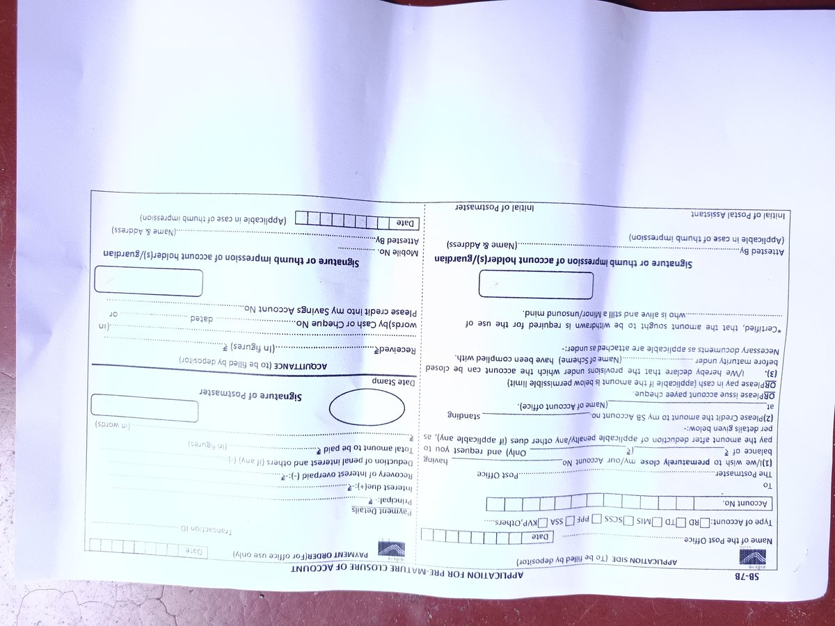 Pallyab1566's tweet photo. @IndiaPostOffice 
*"The closing forms are not available at Jhantipahari Post Office. 
Not only closing form maximum form allways not available in Jhantipahari post office (Head post office BANKUR)
You have to buy them from an outside online center.
Please check it.
Thanking you. https://t.co/yLUrk2U944
