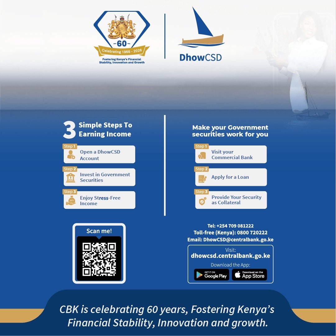 Milele_FM's tweet photo. Central Bank of Kenya celebrating 60 years of impact!                                                  Fostering Kenya’s Financial Stability, Innovation and Economic Growth, the Central Bank of Kenya continues to build a stronger, more prosperous future for every Kenyan.

#CBK@60 https://t.co/52uGGOItpu