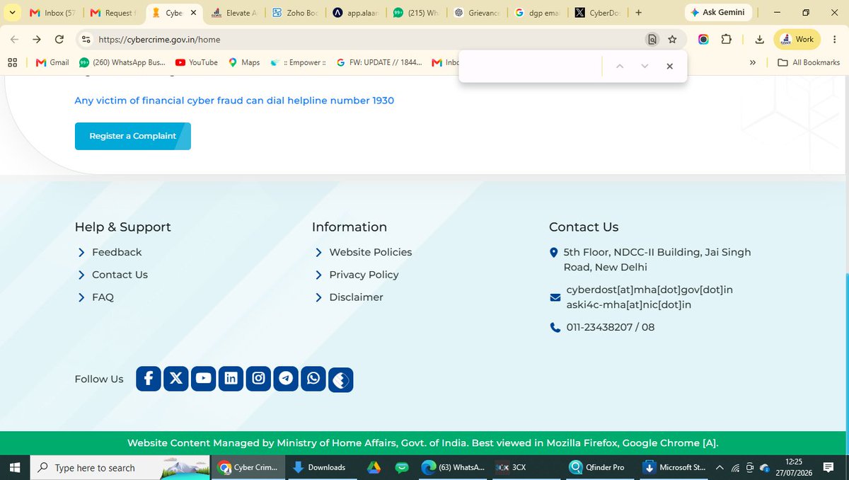 ParthChoudhury's tweet photo. @Cyberdost Your email on your website does not work . Salute you guys . https://t.co/K8zfvGA4BB