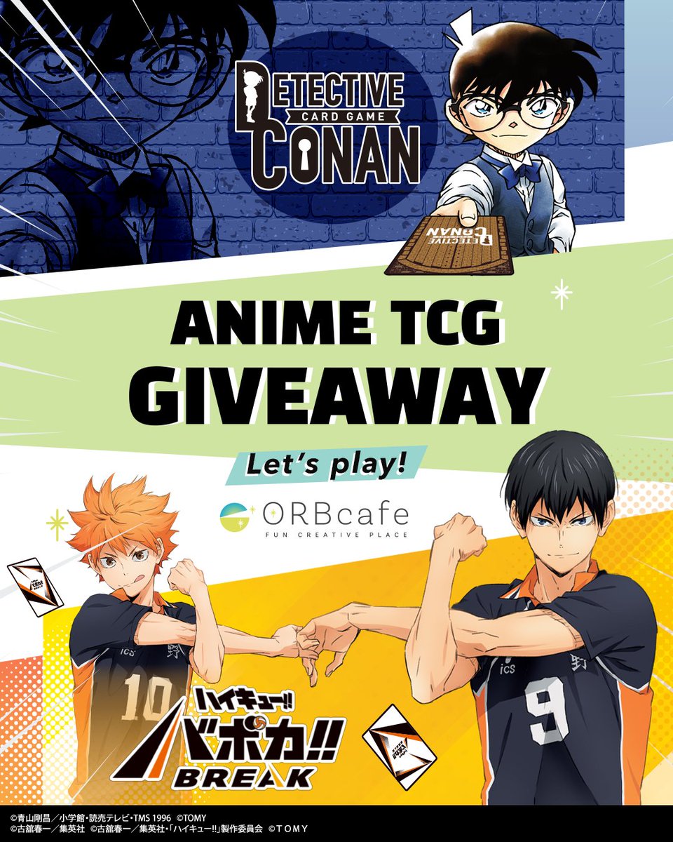 ORBcafe_my's tweet photo. ⛩️ANIME TCG GIVEAWAY in LLP@GoodDay Market - Bon Odori🏮

🎁Exclusive non-sale promo card
*Available on a first-come, first-served basis

🔍12:00〜13:00 #ConanCard
🏐16:00〜17:00 #Baboka

📅 31Jul - 2Aug｜7-9 Aug 2026
📍LaLaport BBCC ACG Base Level2 R9 - ORBcafe Malaysia

#Conan #Haikyu