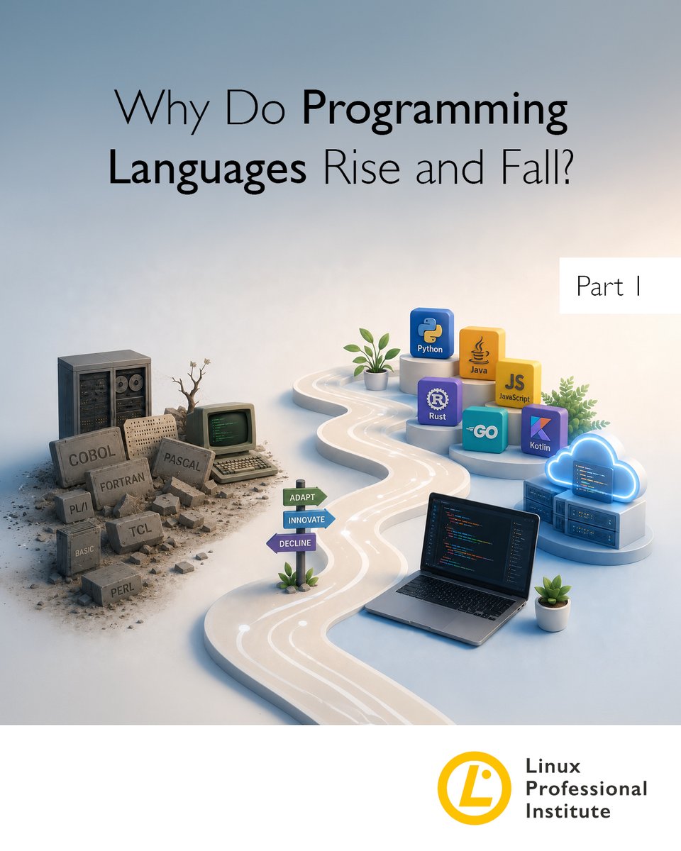 LPIEurope's tweet photo. Some #programminglanguages remain widely used for decades, while others fulfill an important role during their time before receding.
Our author @praxagora explores the stories of C, C++, #Java, #JavaScript, #Perl, #COBOL, #FORTRAN, #BASIC, & others. 👇
https://t.co/P6gf2PLM7k https://t.co/efqSAykYPV