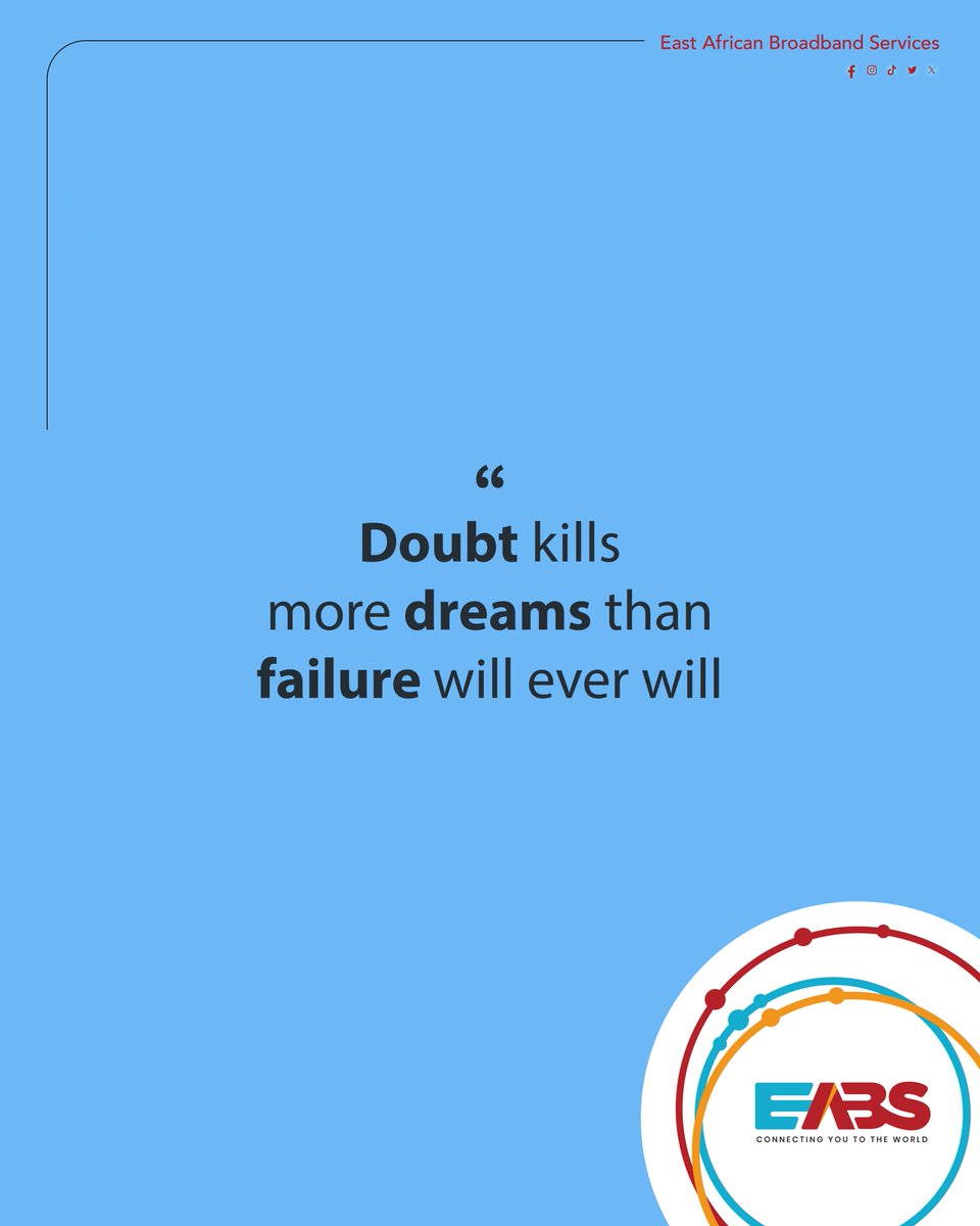 EABS_Internet's tweet photo. Don’t hold you back. Take that step. Chase that dream. We’ll keep you connected along the way. 

With EABS, you’re always Connecting You To The World 🌍

📍 Ntinda Complex, Block A Level 2.
☎️ Contact us on 0705355443 / 0393216362

#EABS #ConnectingYouToTheWorld #MotivationMonday https://t.co/OAXo5JCs8S