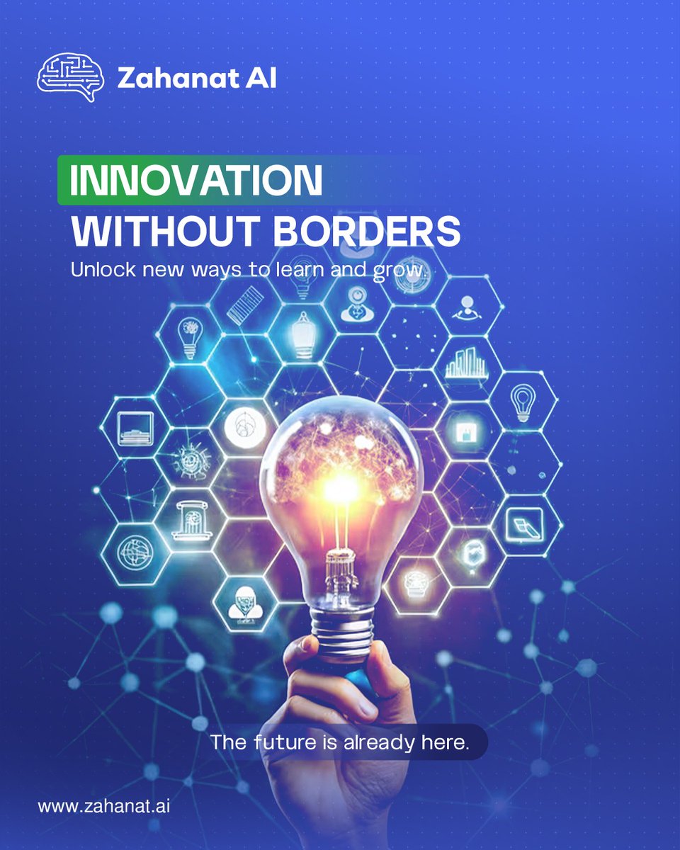 ZahanatAi's tweet photo. 𝗜𝗻𝗻𝗼𝘃𝗮𝘁𝗶𝗼𝗻 𝗪𝗶𝘁𝗵𝗼𝘂𝘁 𝗕𝗼𝗿𝗱𝗲𝗿𝘀. Zahanat empowers you to learn, grow, and create smarter solutions with intelligent technology. Explore new ideas, improve skills, &amp; unlock opportunities for better future. #Zahanat #Innovation #FutureOfLearning #SmartTechnology https://t.co/PGnGMgKQC0