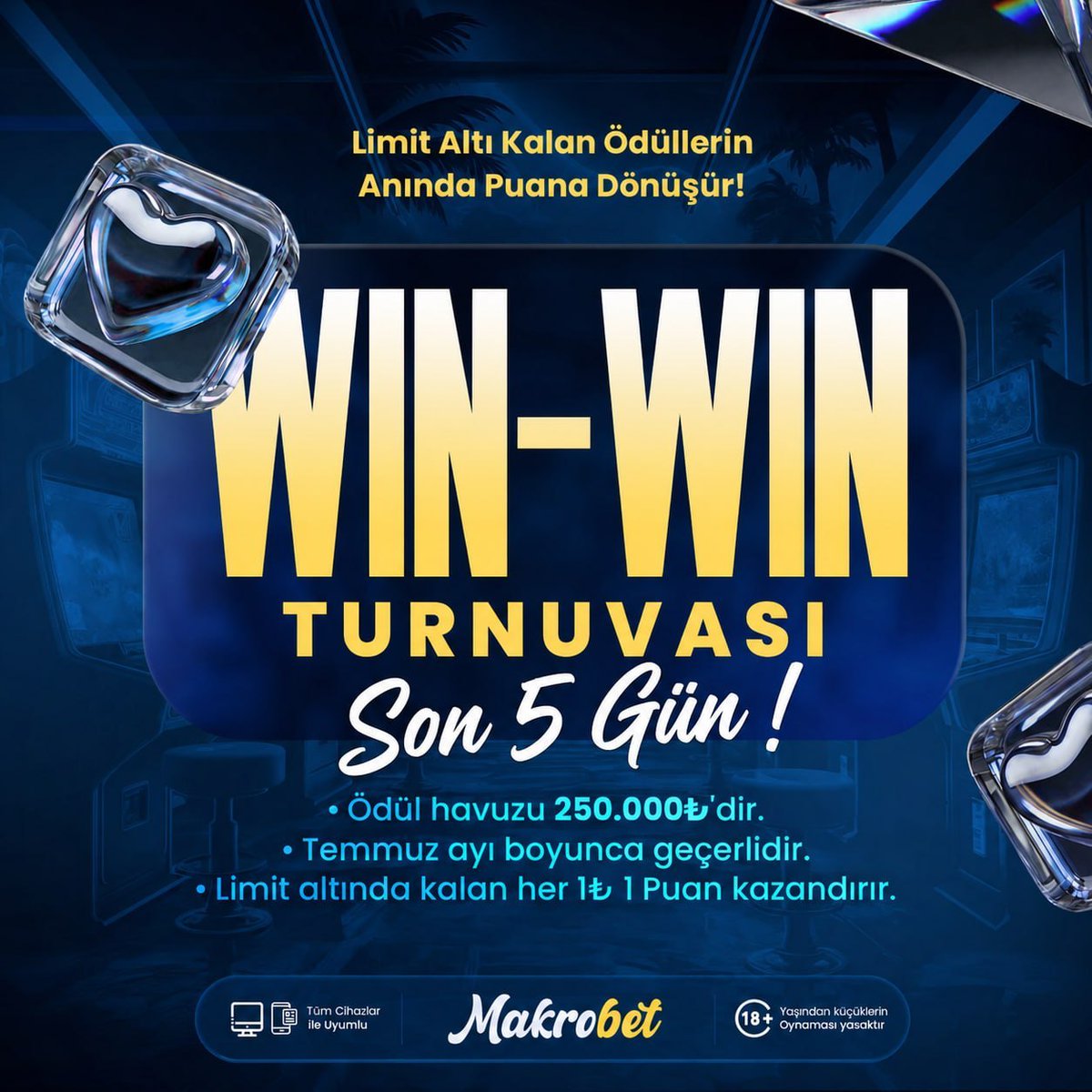 makrogircom's tweet photo. WIN➖WNI
TURNUVASINDA SON 5 GÜN ! 

🔄Freespin kazançların artık boşa gitmiyor!
🔄Limit altında kalan her kazanç 1 TL = 1 PUAN olarak hanene yazılıyor.

Hemen tıkla sıralamada ki yerini öğren ! 

📝 Bitiş 31.07.2026 23:59

▶ girelim . com ◀
#makrobet #denemebonusu https://t.co/ATXmzrytla