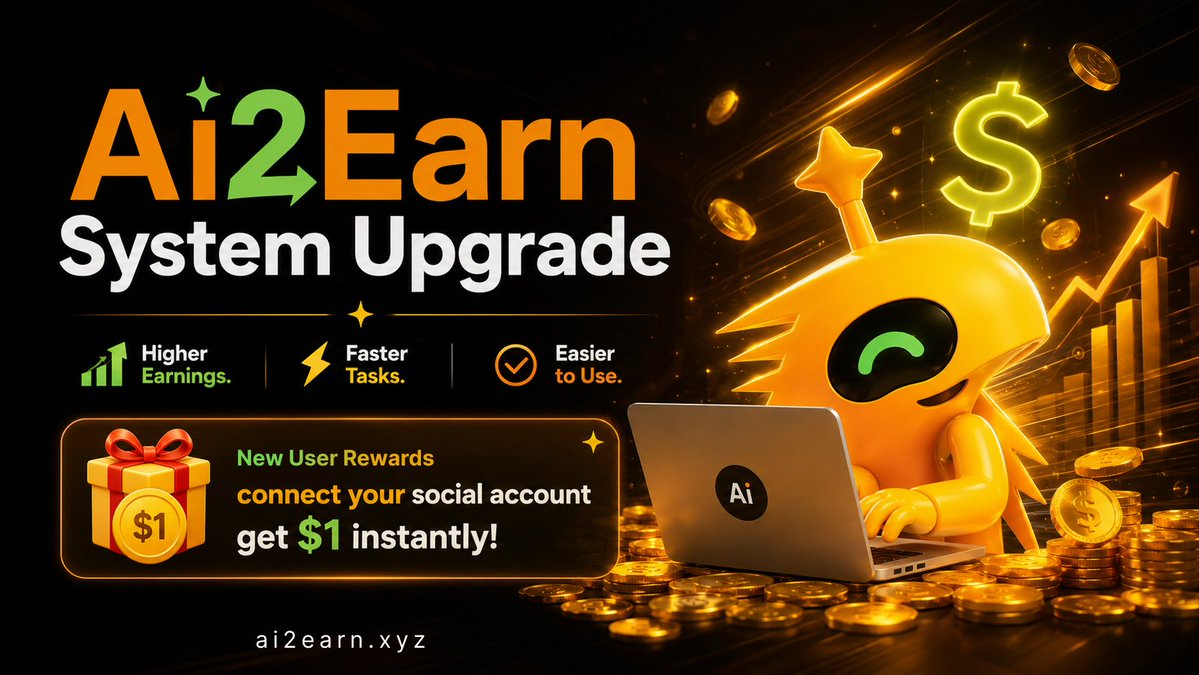 AI2Earn_xyz's tweet photo. 🚀 AI2Earn System Upgrade is LIVE!

⚡ Faster task processing
💵 More earning opportunities
✨ A smoother, easier experience
Log in now and reconnect your social account to reactivate your AI Agent and start receiving task rewards.
🎁 New users get $1 instantly after connecting an account!
🔗 Update or download now:
https://t.co/9ksFcoSs0i
Reconnect. Reactivate. Start earning. 🤖💵

#AI2Earn #AIAgent #EarnUSD