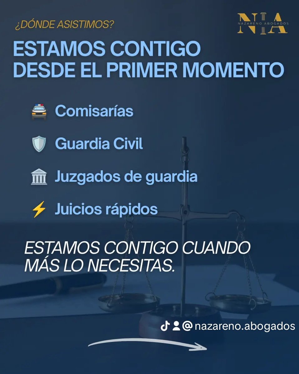 NazarenoAbogado's tweet photo. 💠 ASISTENCIA A DETENIDOS 24H 

Otra de nuestras especialidades es la asistencia a los detenidos durante las 24 horas ⏰, los 365 días del año 📆.

SI TU O UN ALGÚN FAMILIAR HA SIDO DETENIDO ⬇️

Llámanos sin compromiso 
☎️ 657 245 420 / 694 24 18 32 https://t.co/MCPHPDbSic