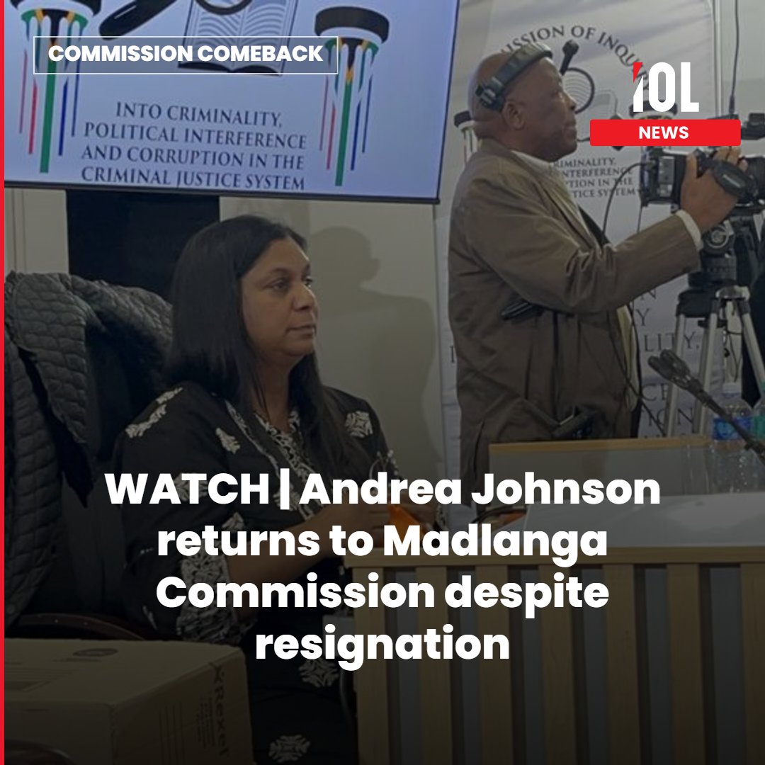 IOL's tweet photo. Resigned IDAC head Andrea Johnson returns for day four at Madlanga Commission after Ramaphosa accepts immediate exit.
Read on: https://t.co/BSY6v6sBpn
WATCH | https://t.co/f9dMyuPWyD
#AndreaJohnson #MadlangaCommission #Ramaphosa #CrimeIntelligence https://t.co/UIBIpPBzen