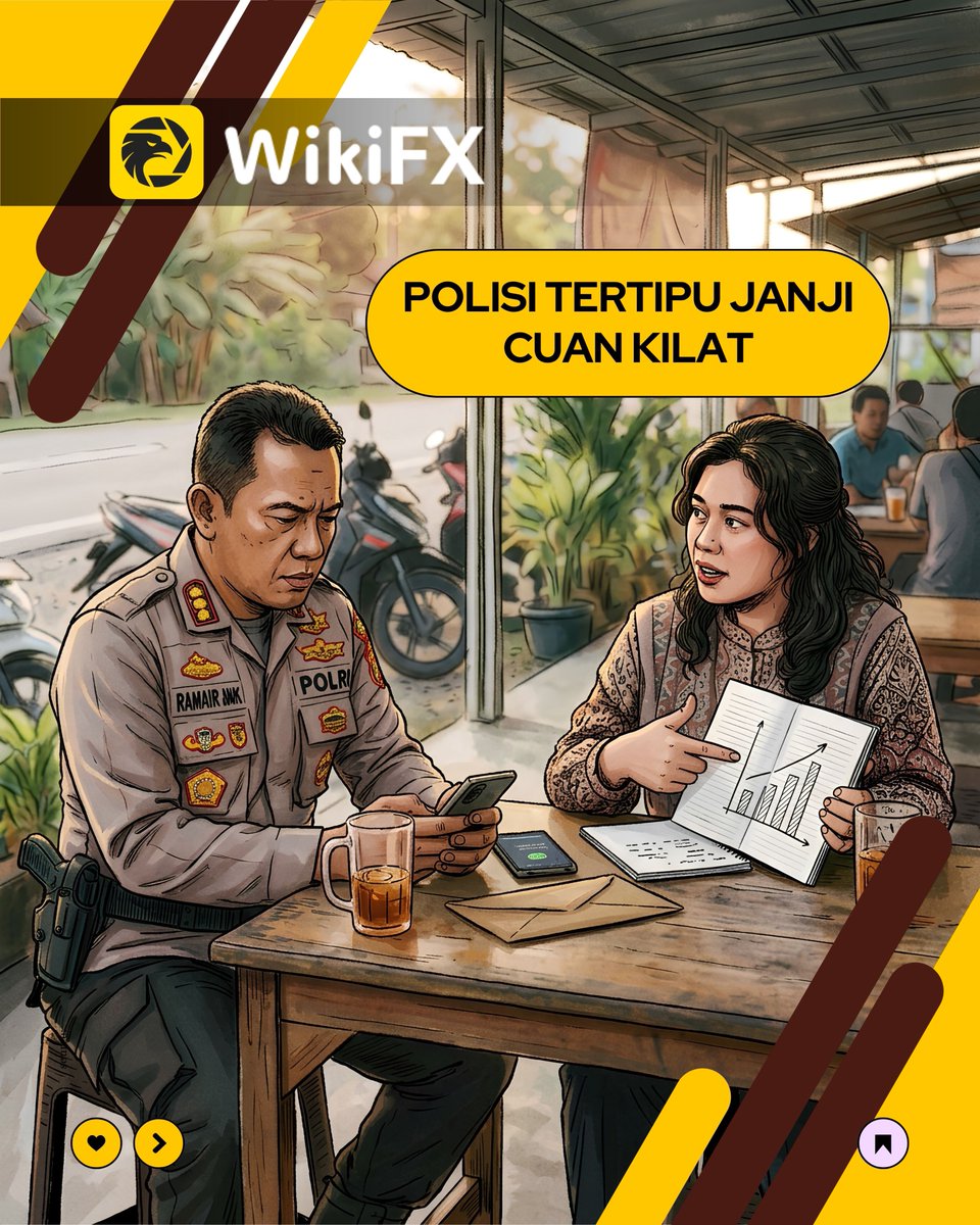 WikiFX_ID's tweet photo. Iming-iming cuan besar kembali memakan korban. Seorang anggota polisi diduga tertipu investasi dengan janji profit hingga 100%, namun uang yang ditanamkan justru tidak kembali.

Jangan tertipu angka profit yang terlihat terlalu indah. Selalu cek legalitas dan reputasi broker sebelum investasi.