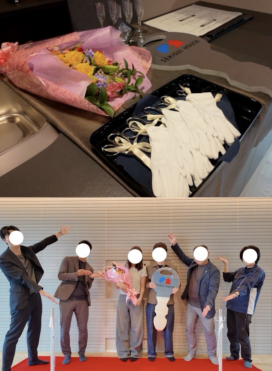pon_house__'s tweet photo. 少し前ですが
無事、引き渡しが完了しました🏠

病める時も健やかなる時も、、笑
お家づくりでお世話になった方々と📷

大変だったけど全然もう一回やりたい！🏠

まだまだ全然地に足ついた生活が出来てない、、
お片付け頑張ります🫡 https://t.co/rzQVEpD6nN