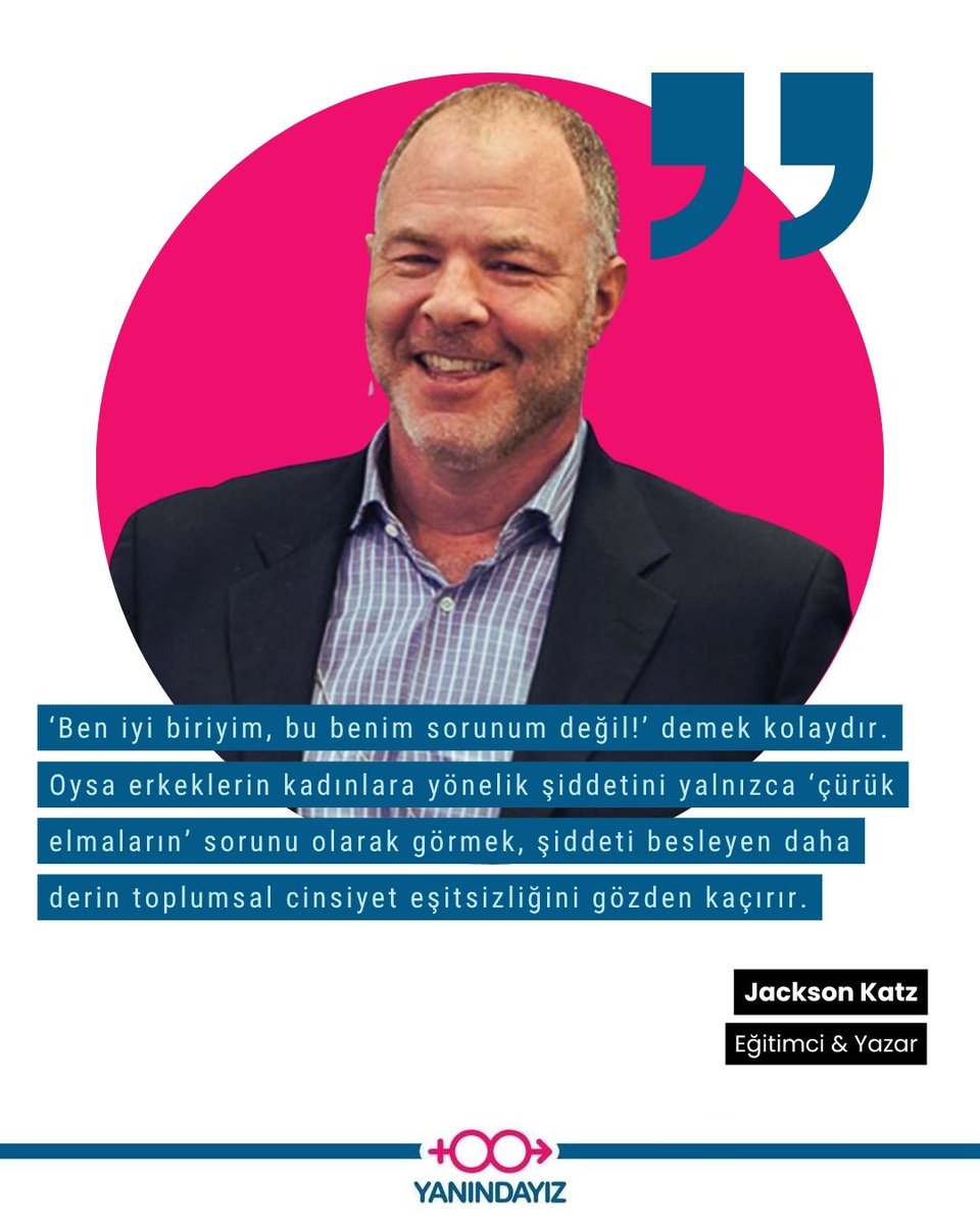 yanindayizder's tweet photo. “Ben iyi biriyim, bu benim sorunum değil!”

Jackson Katz, Every Man kitabında toplumsal cinsiyete dayalı şiddeti yalnızca şiddet uygulayan bireyler üzerinden ele almanın neden yetersiz olduğunu şöyle anlatıyor: https://t.co/kTdPxU5dCN
