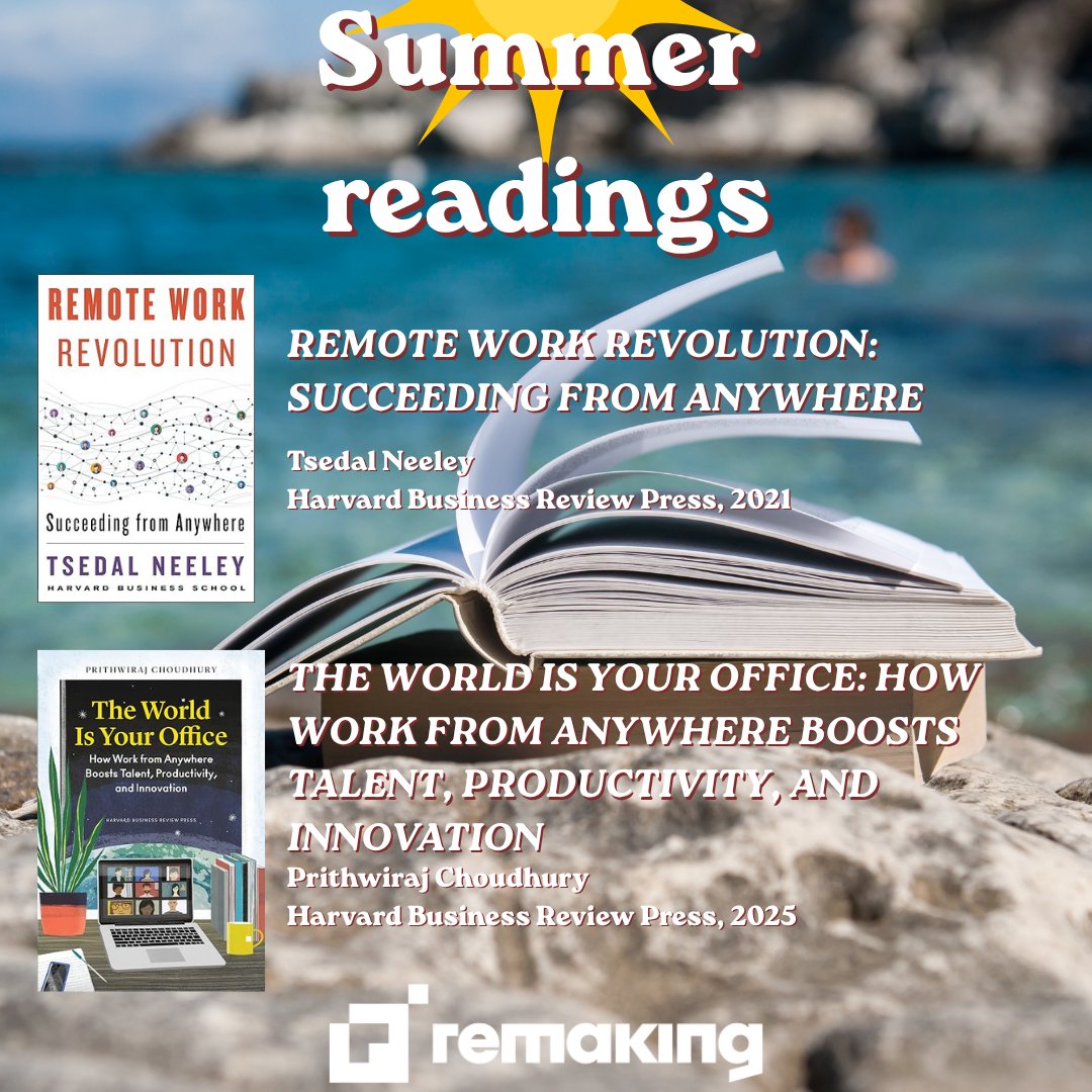 remaking_eu's tweet photo. 📚☀️ #REMAKING SUMMER READS

📖 Remote Work Revolution: Succeeding from Anywhere

✍️Tsedal Neeley

📖 The World Is Your Office: How Work from Anywhere Boosts Talent, Productivity, and Innovation

✍️Prithwiraj “Raj” Choudhury

#HorizonEU https://t.co/pmpRrmS7k5