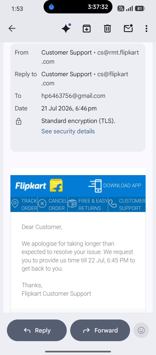 Lakshy520's tweet photo. @Flipkart @FlipkartSupport

This is one of the worst shopping experiences I've ever had.

I placed an order for a LUMINOUS 48 Months Warranty Tubular Inverter Battery (Order ID: OD438047238717726100) on 9 July. The promised delivery date was 17 July
#Refund #DelayedDeliver https://t.co/c5JgkR52d8