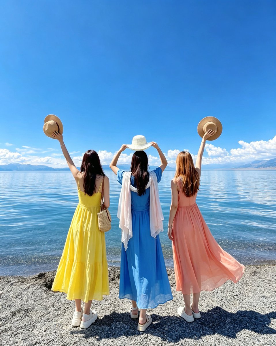 moonlight174840's tweet photo. “赛里木湖的风，吹走所有烦恼”
“把夏天留给湖岸、云朵和我们#新疆美景#赛里木湖 https://t.co/BjZ8tHOmhU