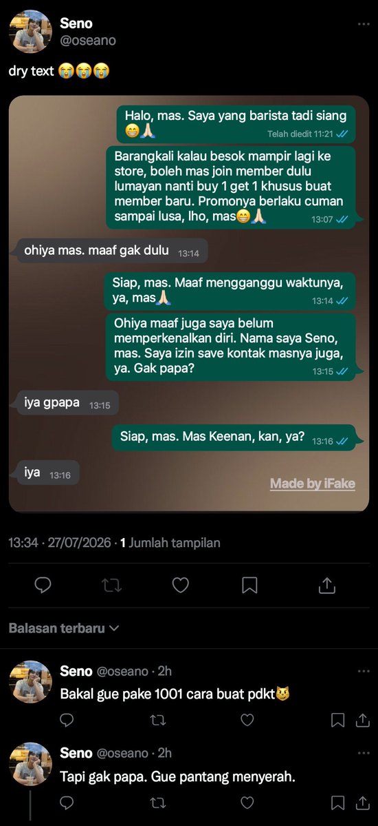 seankedut's tweet photo. Seno tidak pantang menyerah https://t.co/yXnrSL8Dlr