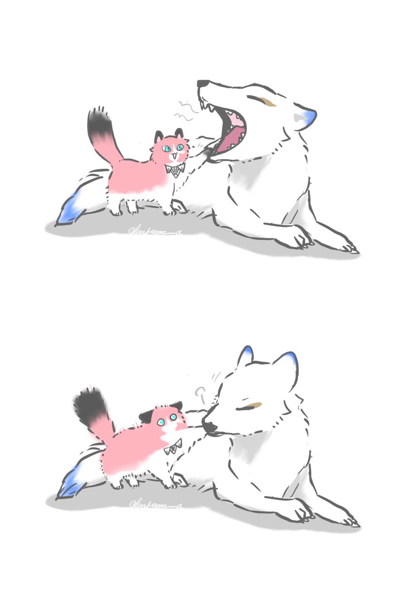 lengeeee_a's tweet photo. 🐈🦖と🐕🐺のじゃれ合いまとめ
⚠︎︎擬獣化 https://t.co/o3DPOvGixK