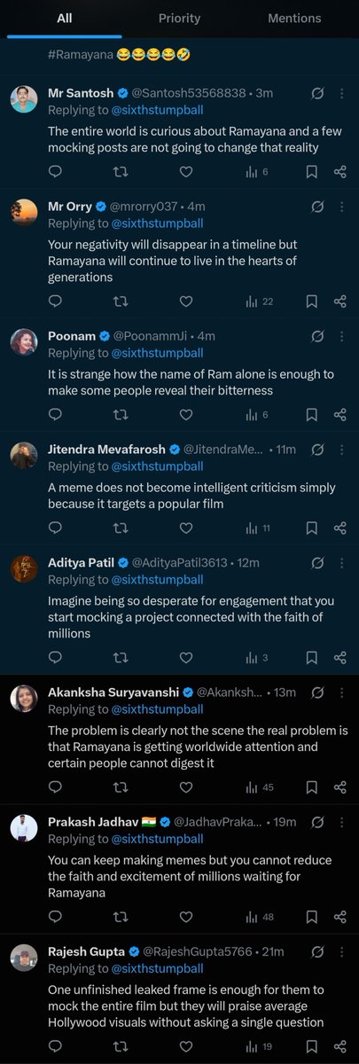 sixthstumpball's tweet photo. Druglord Ranbir Kapoor PR is doing overtime. 🔥🔥 All these comments were posted at the same time bc prbaazi karta rahega toh superstar kaise banega ? 😂
#Ramayana https://t.co/mNKHdH0BuZ