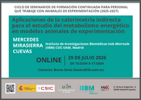 IIBmCSICUAM's tweet photo. 📢 Curso para el IIBM: Mercedes Mirasierra Cuevas 

"Aplicaciones de la  calorimetría indirecta para el estudio del metabolismo energético en  modelos animales de experimentación"
📅 29 de julio
⏰ 15:00-16:00 h
💻 https://t.co/Wm3UrRtbvN https://t.co/zXSeOORz57