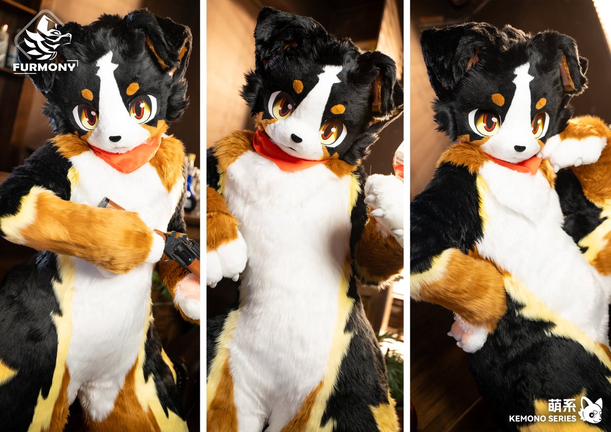 furmony's tweet photo. 「New Commission Finished」  
"I'll protect that smile of yours. Nice to meet you~"
Thanks for the trust from @borio_sheriff

#furmony #furry #fursuit #鸿萌造物 https://t.co/EcrOHUmZtn