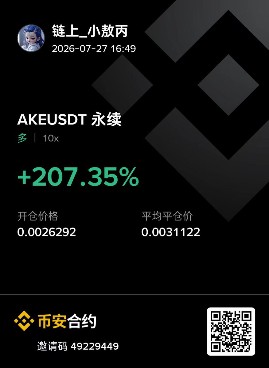 ElonKely_'s tweet photo. 看到群里小伙伴这两天讨论 $AKE 如火如荼，小敖丙的多单早已卖飞在起飞前，错失一个亿！

马上应小伙伴要求去看了链上，发现 $AKE 在17小时前完成了合计3400万美元，共计95亿 $AKE 代币解锁，目前已经转入10个新钱包，暂无转出动作；在4小时前 #币安 钱包转出价值370万美元，10亿 $AKE 代币到1个独立钱包，目前该独立钱包持有超1300万美金 $AKE 代币，暂无转出动作。

已经哭晕在厕所，恭喜在 $AKE 上赚到钱的小伙伴！