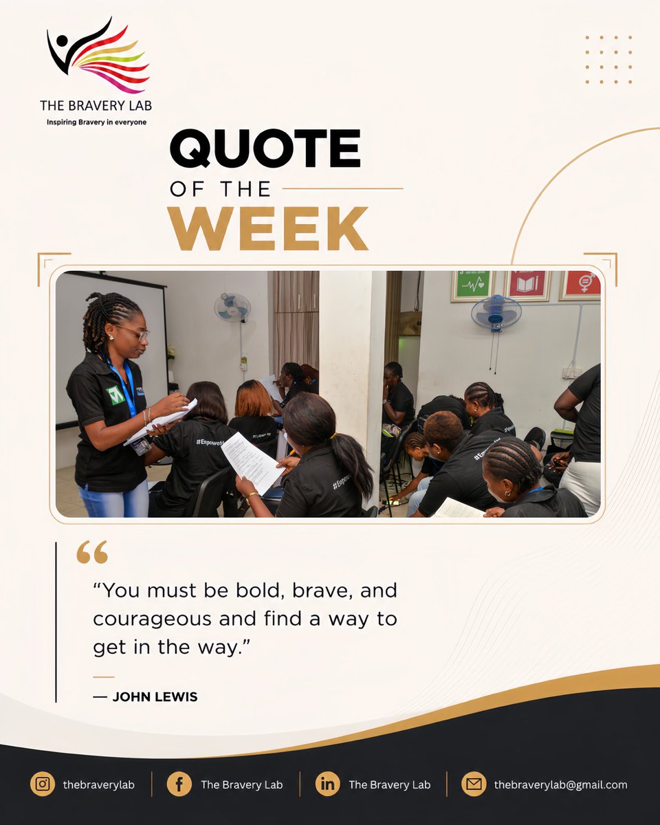 thebraverylab's tweet photo. Getting in the way isn’t always a bad thing.
Real bravery disrupts the status quo, challenges injustice, and refuses to stay silent. John Lewis lived that truth.
Be bold. Be brave. Find your way to get in the way.
#TheBraveryLab #GetInTheWay #BraveryWithin #JohnLewis https://t.co/CaE3ASBSlr